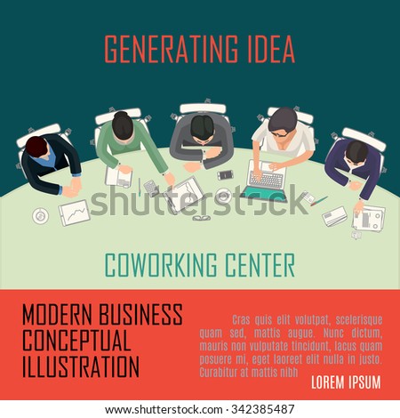 modern office solution conceptual vector illustration