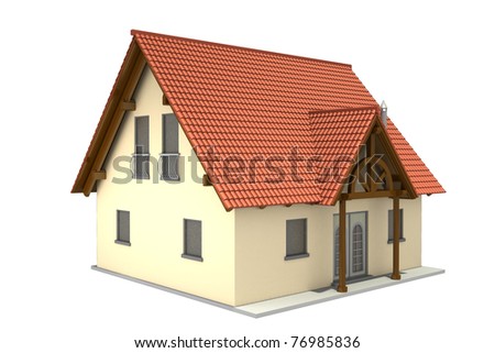 Simple Small House Isolated On White Stock Photo 76985836 : Shutterstock