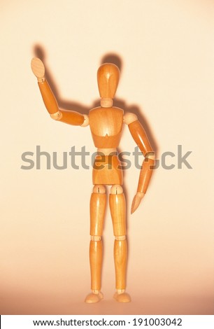 Artists mannequin waving