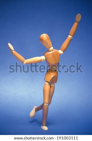 Artists mannequin expressing joy, happiness and freedom