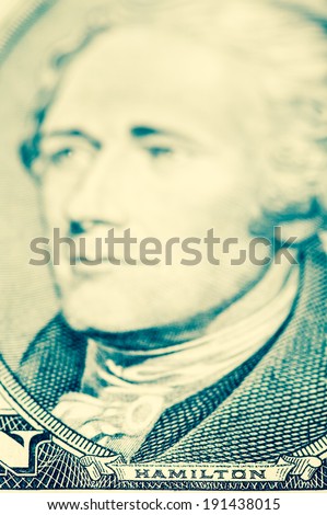 Alexander Hamilton on ten dollar bill