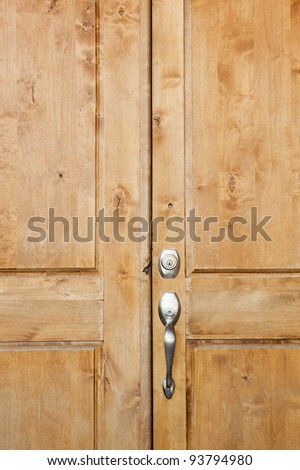 Wooden front door of home in Phoenix, Arizona