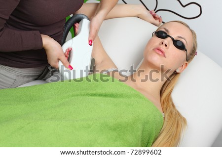 Laser hair removal in professional studio