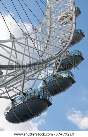 LONDON - MAY 31: London Eye (aka Millennium Wheel) is the leading paid tourist attraction in the United Kingdom May 31, 2009 in London, England