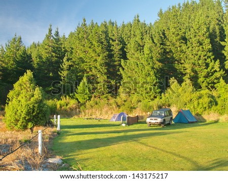 Camping next to Rakaia River