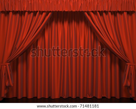 Theater curtain.  Presentation. Movies.