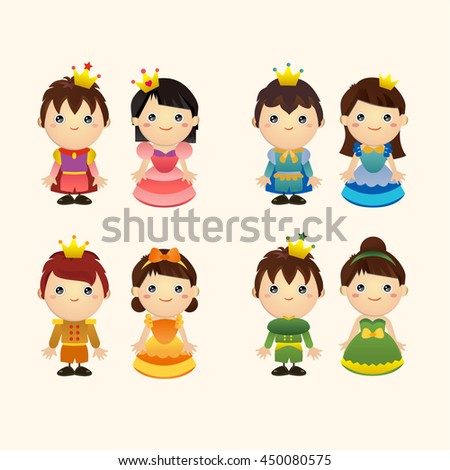 Little Prince & Princess Stock Vector 450080575 : Shutterstock