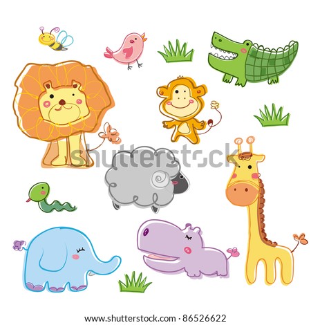 Funny Animal Stock Vector Illustration 86526622 : Shutterstock