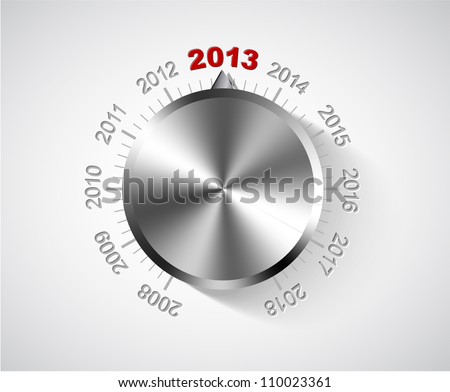 Vector 2012 New Year card with chrome knob