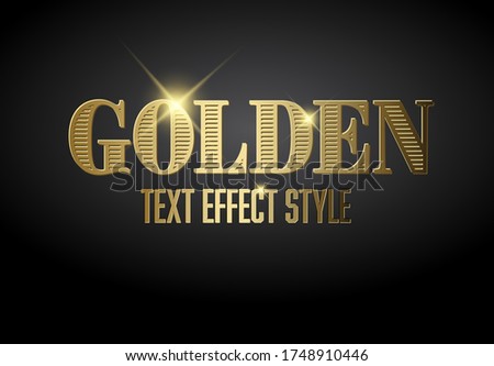 Golden text effect template with sample text