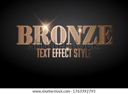 Bronze text effect template on black background