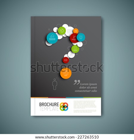 Modern Vector abstract brochure, report or flyer design template with question mark