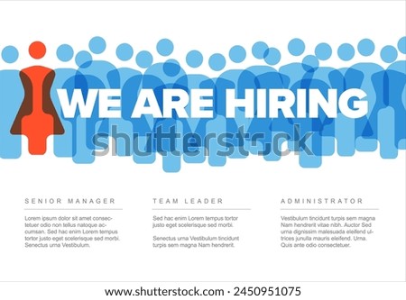 We are hiring minimalistic blue and red light flyer template - looking for new members of our team hiring a new member colleages to our company organization team from a crowd