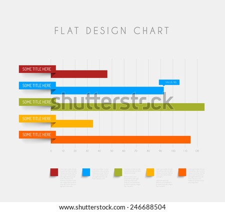 Vector flat design statistics column horizontal graphs