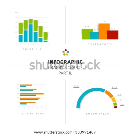 Set of vector flat design infographics statistics charts and graphs - part 2 of my infographic bundle