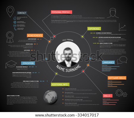 vector original minimalist cv resume template creative version with colorful headings and icons - Cv Design Templates Vector vector original minimalist cv resume template creative version with colorful headings and icons - Cv Design Templates Vector