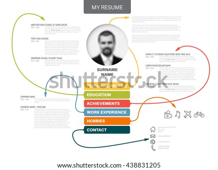 vector original minimalist cv resume template creative version with thin lines connecting work experiences - Cv Design Templates Vector vector original minimalist cv resume template creative version with thin lines connecting work experiences - Cv Design Templates Vector