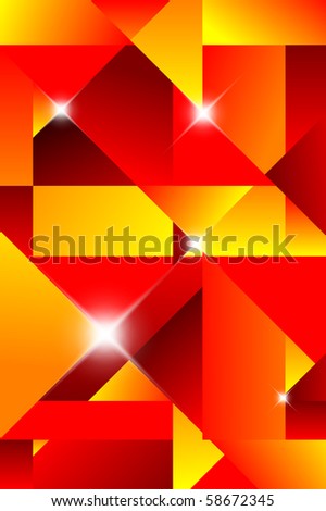 Cubism abstract background - red and yellow