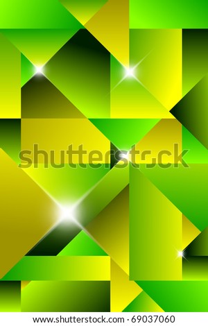 Cubism modern abstract background - green and yellow