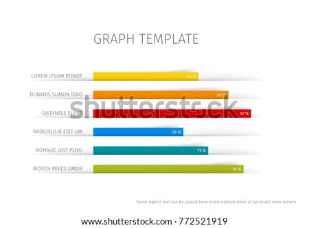 Vector flat design statistics column horizontal graph template for your infographics made from paper stripes