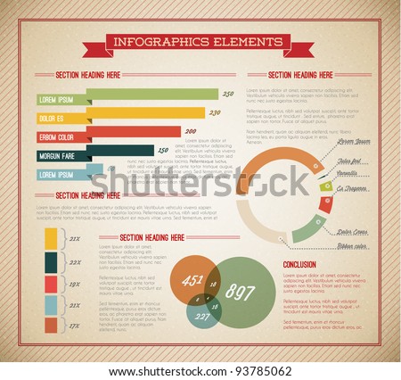 Big Vector set of Infographic elements for your documents and reports (light green version)