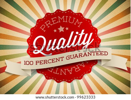Old Vector Round Retro Vintage Label On Sunrays Background - 99623333 ...