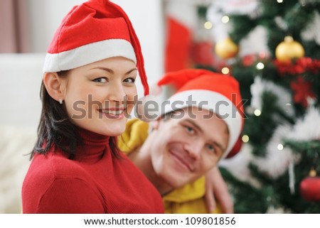 Young couple spending Christmas time together