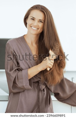 Similar – Image, Stock Photo Woman with thin gentle chamomile in orchard