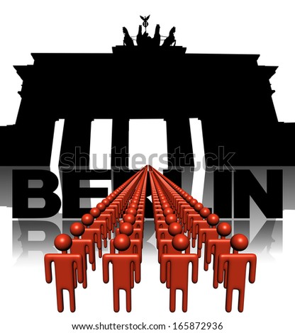 Image, Stock Photo numerous people in Berlin park in sunny weather