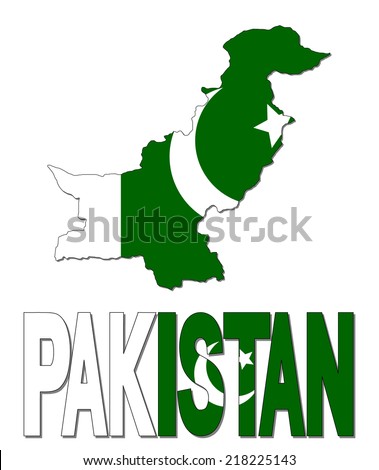 Pakistan map flag and text illustration