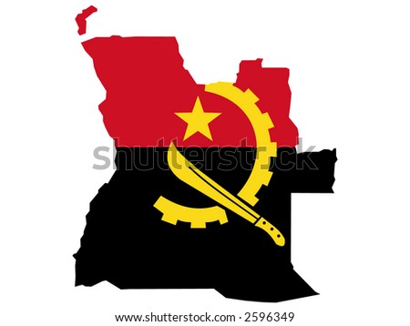 map of Angola and Angolan flag illustration