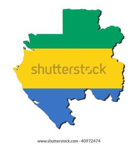 Gabon map flag