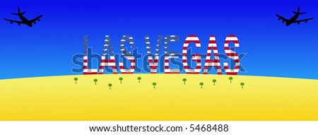 two planes flying to giant Las Vegas sign