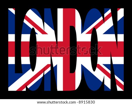Overlapping London Text With British Flag Illustration - 8915830 ...
