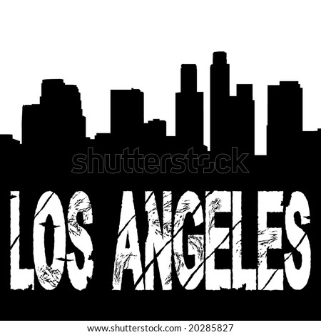 Grunge Los Angeles Text With Skyline Illustration - 20285827 : Shutterstock