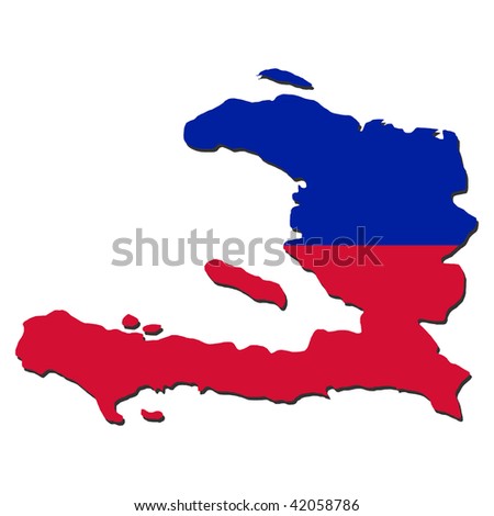 Haiti Map Flag Stock Vector 42058786 : Shutterstock