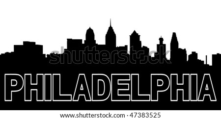 Philadelphia Skyline Black Silhouette On White Stock Vector ...