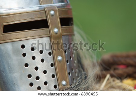Medieval helmet detail  (Close up of a medieval armour)