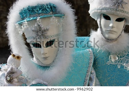 Typical Venetian carnival papier-mache masks. They were used both by men and women on different occasions