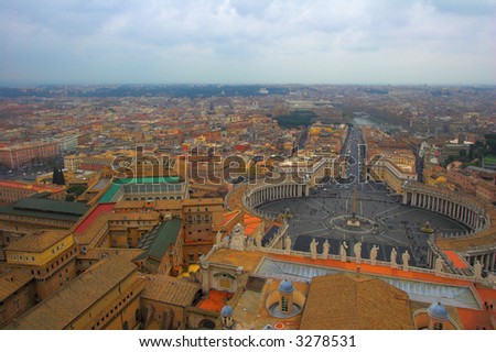 Saint Peter's Square, or Saint Peter's Piazza in Rome ,Italy