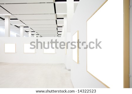 walls in museum with empty frames