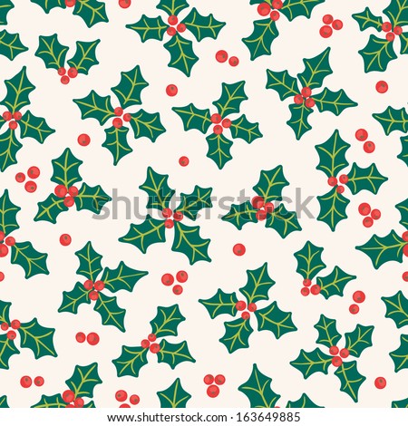 Christmas Seamless Pattern With Poinsettia Stock Vector Illustration ...