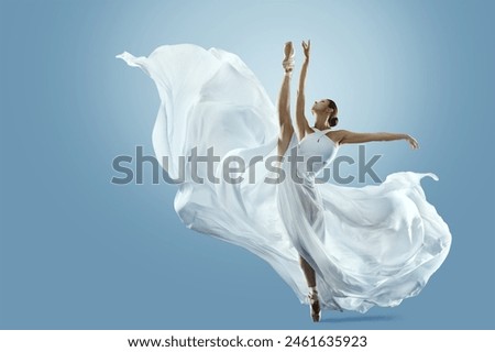 Similar – Image, Stock Photo Flexible female dancer doing splits in studio