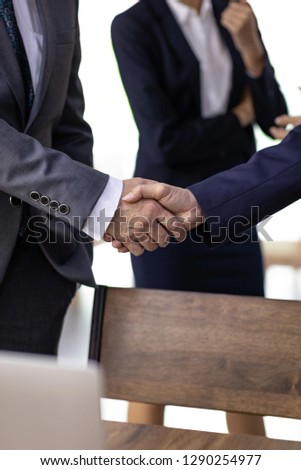 Handshake for Business deal Business Mergers and acquisitions, verticle composition Stok fotoğraf © 
