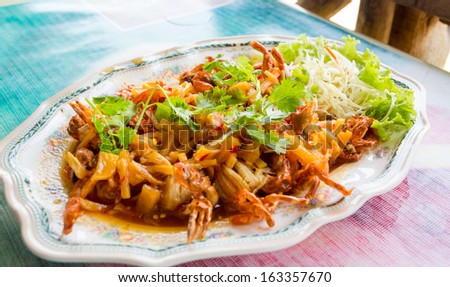 Gourmet deep fried Soft Shell Crab with sweet and sour sauce
