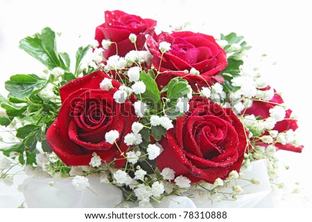 rose bouquet isolated on white using in wedding or any greeting ceremony