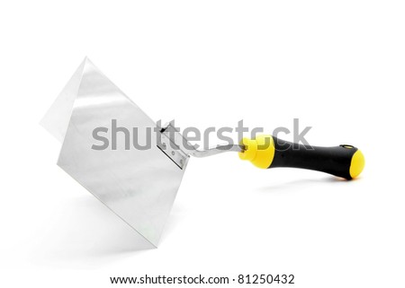new right angle lute trowel for construction industry over white background