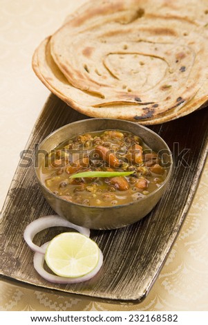 Dal Makhani with Paratha or Indian Bread