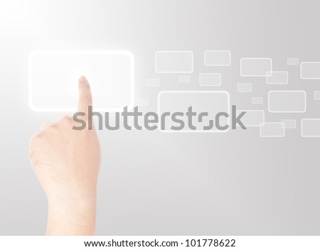 Finger touching on touch screen icon