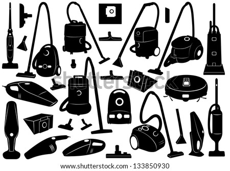 Set of different vacuum cleaners